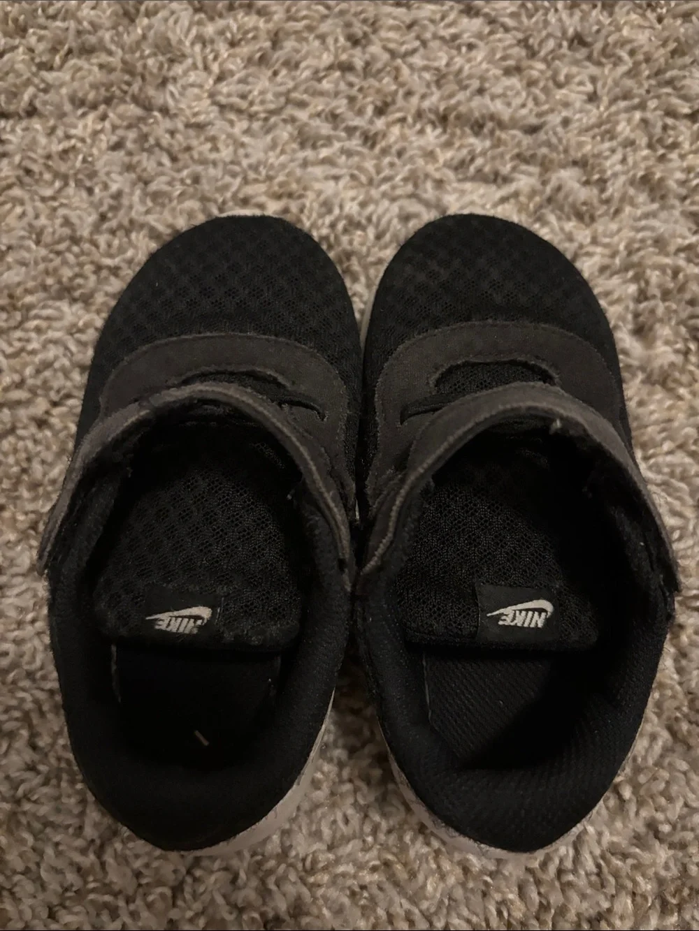 Nike Kids Black and White Velcro Athletic Sneaker